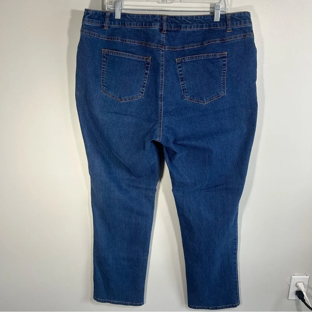 Woman Within 20T Tall Women’s Plus Size Blue Stretch Denim Jeans 38x33 High-Rise - Picture 2 of 6